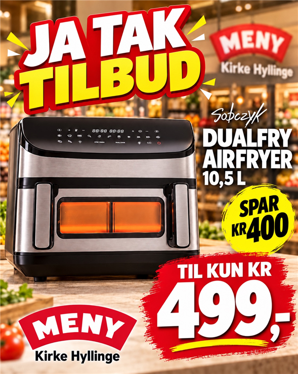 Sobczyk dual zone airfryer med en kapacitet på 9 liter